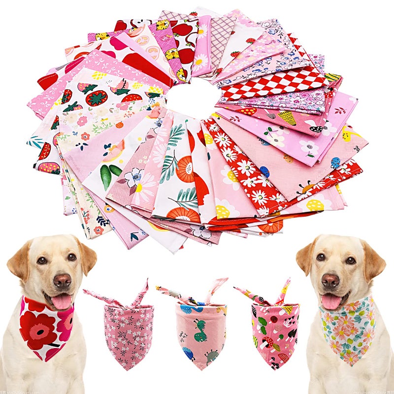 PET SHOW 50pcs Cotton Small Dog Bandanas Bulk Girl Female Cat Puppies Bibs Washable Triangle Head Scarfs Wholesale Medium Dogs Bandana Photo Prop Grooming Accessories - Image 4